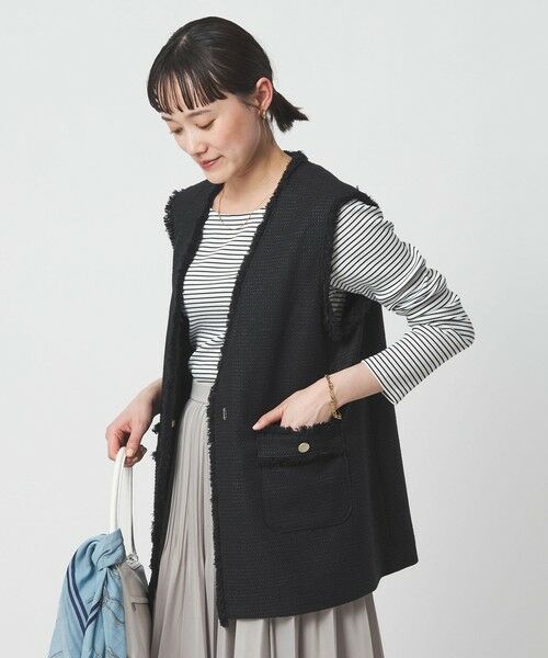 green label relaxing / グリーンレーベル リラクシング ベスト | ［size SHORTあり］ライト ツイードライク ジレ | 詳細26