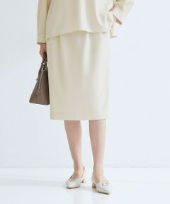 green label relaxing / グリーンレーベル リラクシング ミニ・ひざ丈スカート | ［size SHORTあり］パウドレ ベルト付き タイト スカート ウォッシャブル ストレッチ