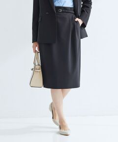 green label relaxing / グリーンレーベル リラクシング ミニ・ひざ丈スカート | ［size SHORTあり］パウドレ ベルト付き タイト スカート ウォッシャブル ストレッチ