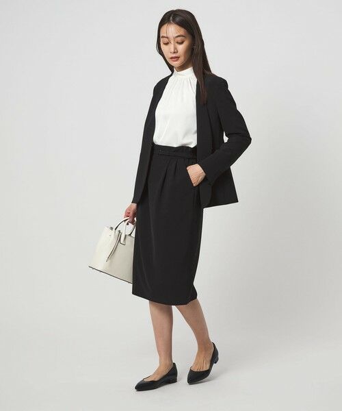 green label relaxing / グリーンレーベル リラクシング ミニ・ひざ丈スカート | ［size SHORTあり］パウドレ ベルト付き タイト スカート ウォッシャブル ストレッチ | 詳細3