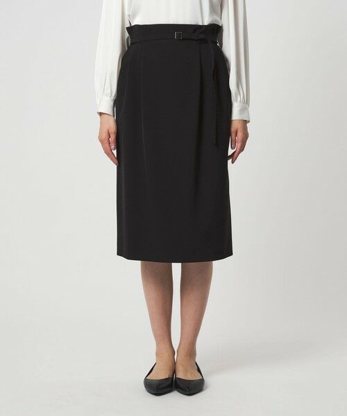 green label relaxing / グリーンレーベル リラクシング ミニ・ひざ丈スカート | ［size SHORTあり］パウドレ ベルト付き タイト スカート ウォッシャブル ストレッチ | 詳細4