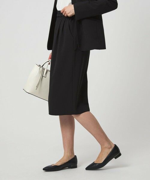 green label relaxing / グリーンレーベル リラクシング ミニ・ひざ丈スカート | ［size SHORTあり］パウドレ ベルト付き タイト スカート ウォッシャブル ストレッチ | 詳細1