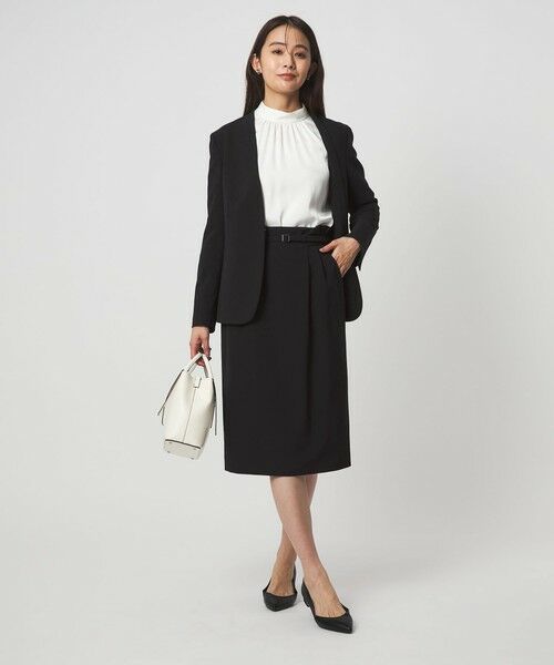 green label relaxing / グリーンレーベル リラクシング ミニ・ひざ丈スカート | ［size SHORTあり］パウドレ ベルト付き タイト スカート ウォッシャブル ストレッチ | 詳細2