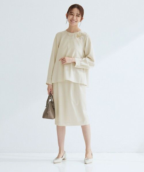 green label relaxing / グリーンレーベル リラクシング ミニ・ひざ丈スカート | ［size SHORTあり］パウドレ ベルト付き タイト スカート ウォッシャブル ストレッチ | 詳細14