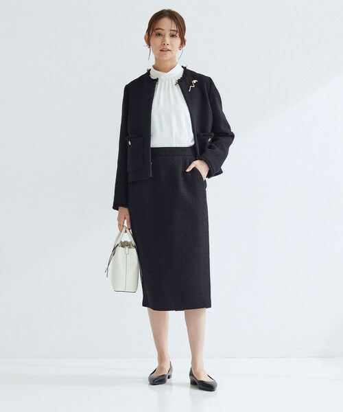 green label relaxing / グリーンレーベル リラクシング ミニ・ひざ丈スカート | ツイードライク タイト スカート | 詳細4