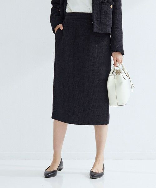 green label relaxing / グリーンレーベル リラクシング ミニ・ひざ丈スカート | ツイードライク タイト スカート | 詳細1