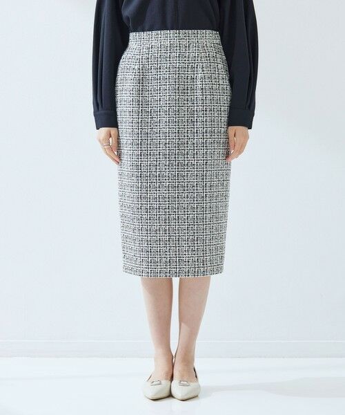 green label relaxing / グリーンレーベル リラクシング ミニ・ひざ丈スカート | ツイードライク タイト スカート | 詳細14