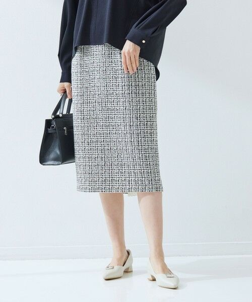 green label relaxing / グリーンレーベル リラクシング ミニ・ひざ丈スカート | ツイードライク タイト スカート | 詳細8