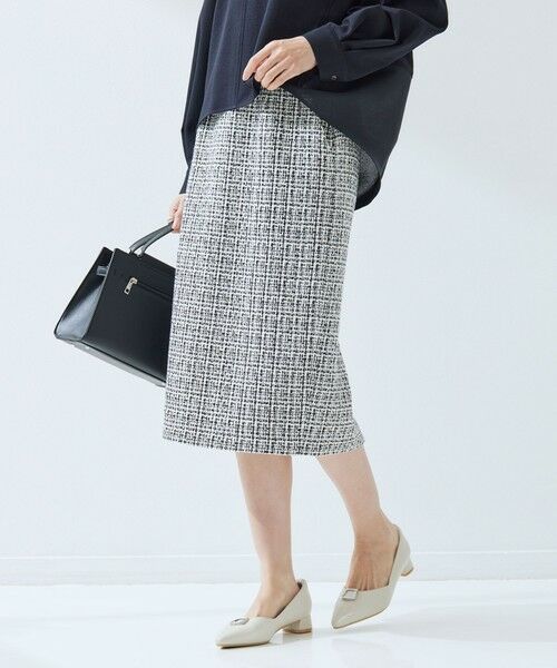 green label relaxing / グリーンレーベル リラクシング ミニ・ひざ丈スカート | ツイードライク タイト スカート | 詳細9