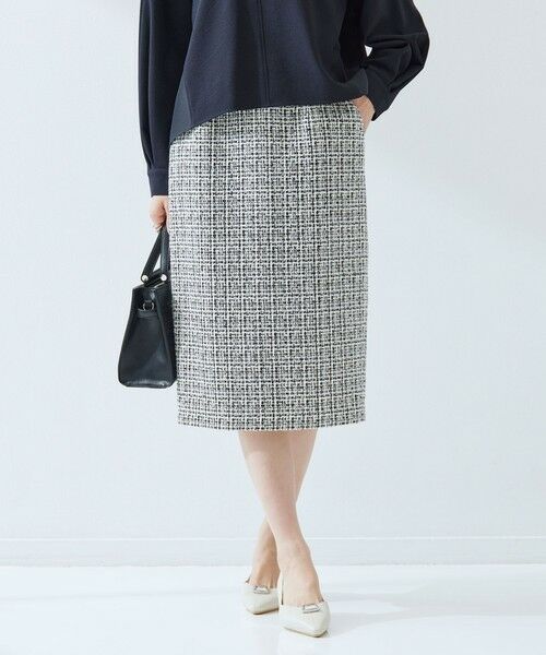 green label relaxing / グリーンレーベル リラクシング ミニ・ひざ丈スカート | ツイードライク タイト スカート | 詳細10