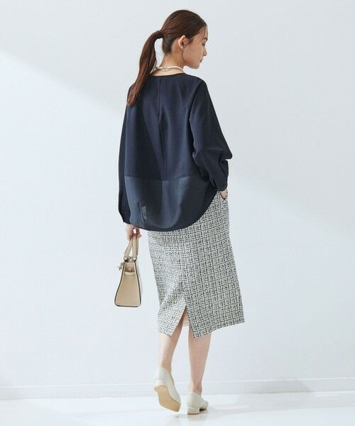 green label relaxing / グリーンレーベル リラクシング ミニ・ひざ丈スカート | ツイードライク タイト スカート | 詳細13