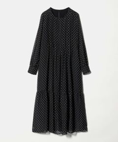 green label relaxing / グリーンレーベル リラクシング ロング・マキシ丈ワンピース | ドット シアー ティアード ワンピース
