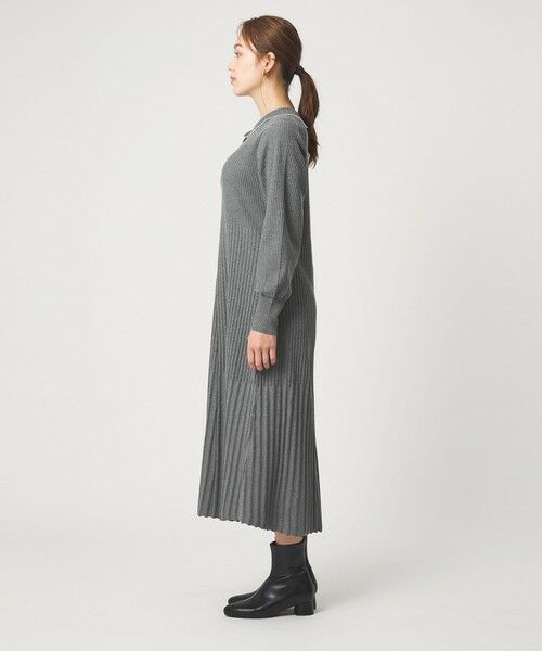 green label relaxing / グリーンレーベル リラクシング ロング・マキシ丈ワンピース | フィット＆フレア 襟付き ニット ワンピース | 詳細4