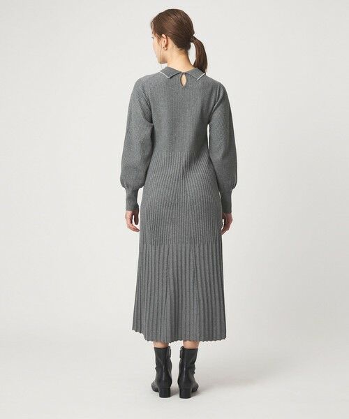 green label relaxing / グリーンレーベル リラクシング ロング・マキシ丈ワンピース | フィット＆フレア 襟付き ニット ワンピース | 詳細5