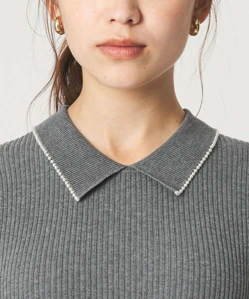 green label relaxing / グリーンレーベル リラクシング ロング・マキシ丈ワンピース | フィット＆フレア 襟付き ニット ワンピース | 詳細6