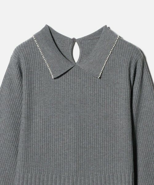 green label relaxing / グリーンレーベル リラクシング ロング・マキシ丈ワンピース | フィット＆フレア 襟付き ニット ワンピース | 詳細13