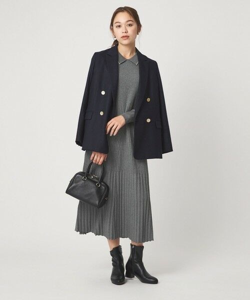 green label relaxing / グリーンレーベル リラクシング ロング・マキシ丈ワンピース | フィット＆フレア 襟付き ニット ワンピース | 詳細1