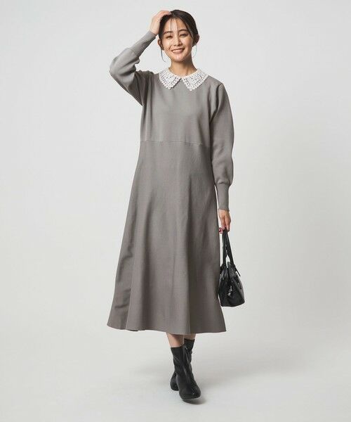 green label relaxing / グリーンレーベル リラクシング ロング・マキシ丈ワンピース | エリレース 2WAY ニット ワンピース ウォッシャブル | 詳細4