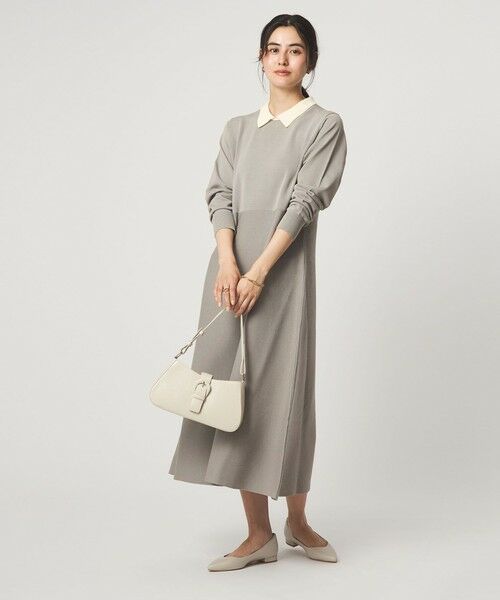 green label relaxing / グリーンレーベル リラクシング ロング・マキシ丈ワンピース | ハイショク エリツキ ニット ワンピース | 詳細5