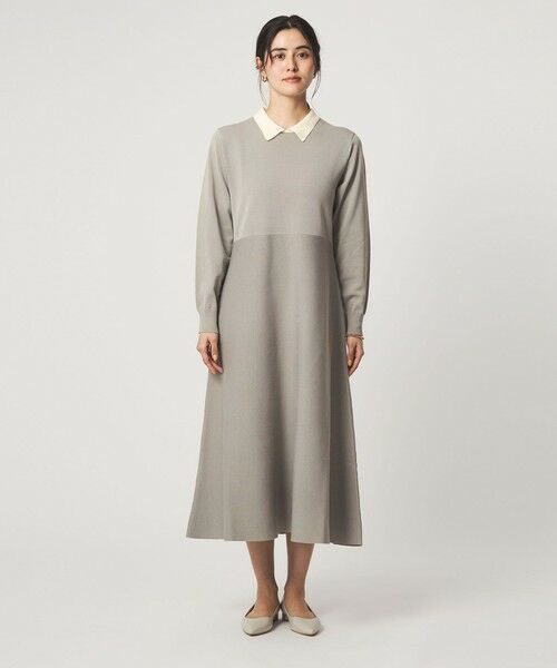 green label relaxing / グリーンレーベル リラクシング ロング・マキシ丈ワンピース | ハイショク エリツキ ニット ワンピース | 詳細8