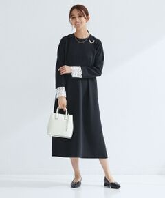 green label relaxing / グリーンレーベル リラクシング ミニ丈・ひざ丈ワンピース | ［size SHORTあり］ソデレース 2WAY ワンピース