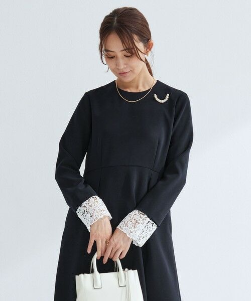 green label relaxing / グリーンレーベル リラクシング ミニ丈・ひざ丈ワンピース | ［size SHORTあり］ソデレース 2WAY ワンピース | 詳細1