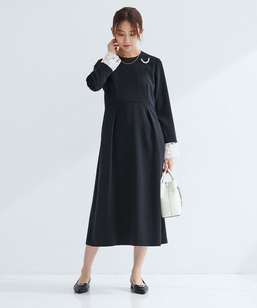 green label relaxing / グリーンレーベル リラクシング ミニ丈・ひざ丈ワンピース | ［size SHORTあり］ソデレース 2WAY ワンピース | 詳細2