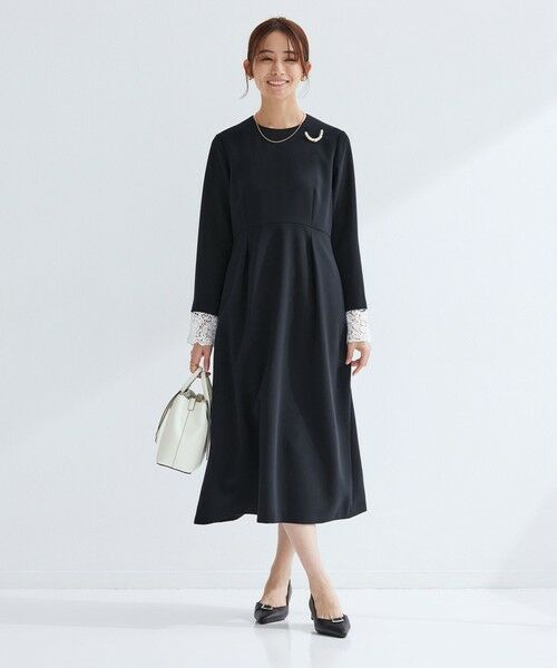 green label relaxing / グリーンレーベル リラクシング ミニ丈・ひざ丈ワンピース | ［size SHORTあり］ソデレース 2WAY ワンピース | 詳細3