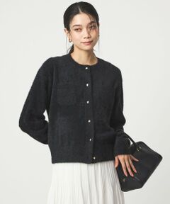 green label relaxing / グリーンレーベル リラクシング カーディガン・ボレロ | フラッフ フェザーヤーン ゴールドカラーボタン ニット カーディガン