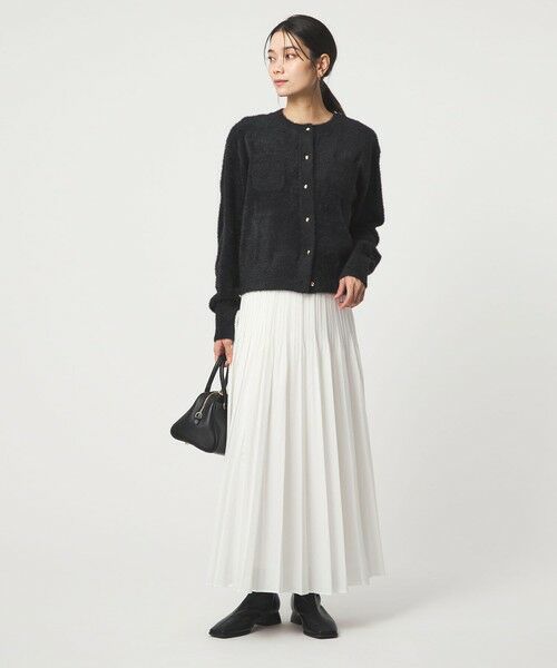 green label relaxing / グリーンレーベル リラクシング カーディガン・ボレロ | フラッフ フェザーヤーン ゴールドカラーボタン ニット カーディガン | 詳細13