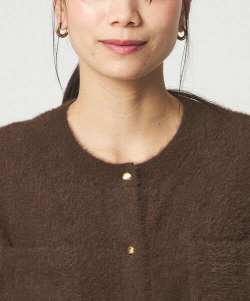 green label relaxing / グリーンレーベル リラクシング カーディガン・ボレロ | フラッフ フェザーヤーン ゴールドカラーボタン ニット カーディガン | 詳細27