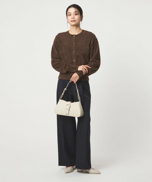 green label relaxing / グリーンレーベル リラクシング カーディガン・ボレロ | フラッフ フェザーヤーン ゴールドカラーボタン ニット カーディガン | 詳細20