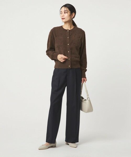 green label relaxing / グリーンレーベル リラクシング カーディガン・ボレロ | フラッフ フェザーヤーン ゴールドカラーボタン ニット カーディガン | 詳細21