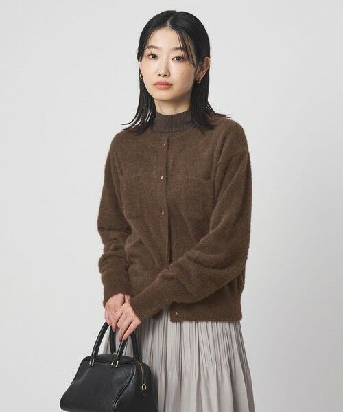 green label relaxing / グリーンレーベル リラクシング カーディガン・ボレロ | フラッフ フェザーヤーン ゴールドカラーボタン ニット カーディガン | 詳細21