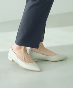 green label relaxing / グリーンレーベル リラクシング パンプス | ポインテッド メタルライン フラットパンプス 撥水