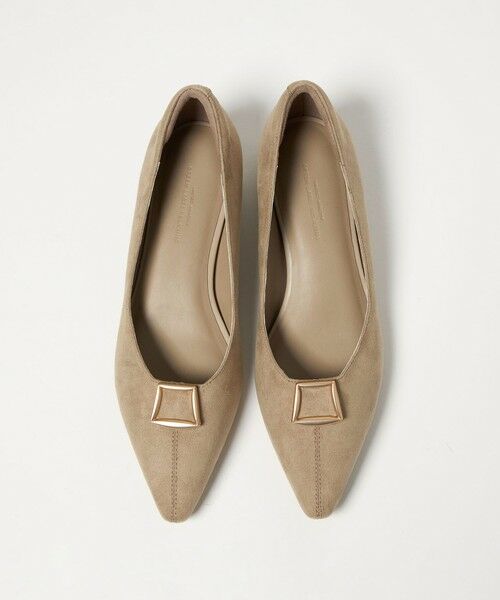 green label relaxing / グリーンレーベル リラクシング パンプス | ポインテッド バックル パンプス 晴雨兼用 撥水（BEIGE）