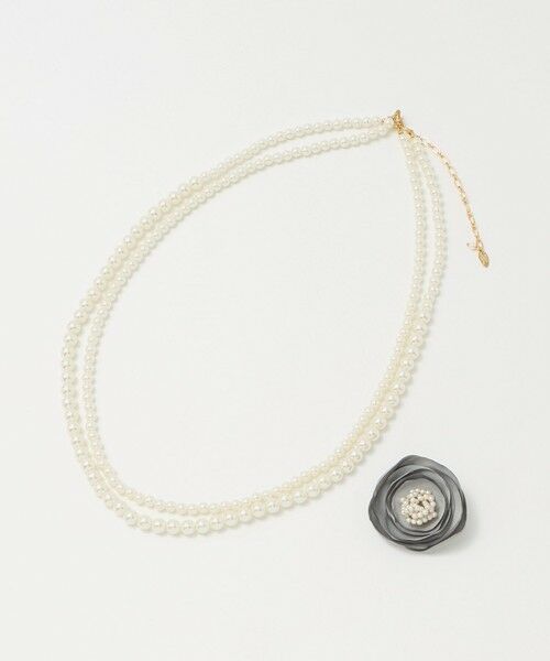 green label relaxing / グリーンレーベル リラクシング ネックレス・ペンダント・チョーカー | コサージュ付き 5WAY ネックレス（OFF WHITE）
