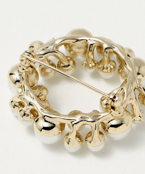 green label relaxing / グリーンレーベル リラクシング ブローチ・コサージュ | サークル フェイクパール パヴェブ ローチ | 詳細4