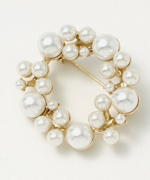 green label relaxing / グリーンレーベル リラクシング ブローチ・コサージュ | サークル フェイクパール パヴェ ブローチ | 詳細5