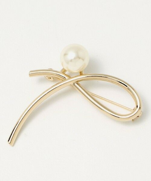 green label relaxing / グリーンレーベル リラクシング ブローチ・コサージュ | メタルライン＆フェイクパール ブローチ | 詳細3