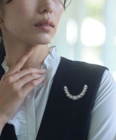 green label relaxing / グリーンレーベル リラクシング ブローチ・コサージュ | フェイクパール ラインパヴェ ブローチ