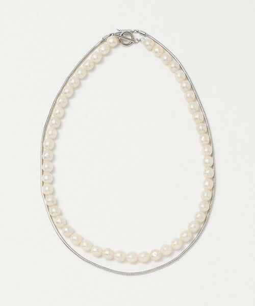 green label relaxing / グリーンレーベル リラクシング ネックレス・ペンダント・チョーカー | バロック フェイクパール＆チェーン 3WAY ネックレス（SILVER）