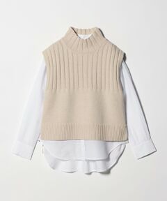 green label relaxing / グリーンレーベル リラクシング シャツ・ブラウス | ニット タートル ベスト × シャツ セット