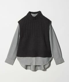 green label relaxing / グリーンレーベル リラクシング シャツ・ブラウス | ニット タートル ベスト × シャツ セット