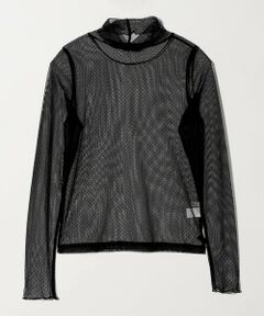 green label relaxing / グリーンレーベル リラクシング カットソー | シアー ドット タートルネック カットソー