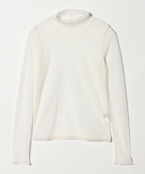 green label relaxing / グリーンレーベル リラクシング カットソー | シアー ドット タートルネック カットソー（OFF WHITE）