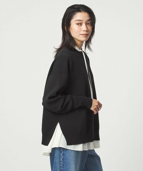 green label relaxing / グリーンレーベル リラクシング ニット・セーター | パフニット プルオーバー ウォッシャブル（BLACK）