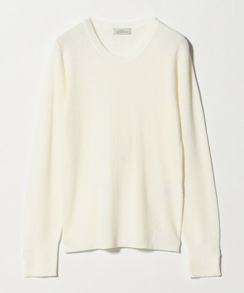 green label relaxing / グリーンレーベル リラクシング ニット・セーター | リブ ニット クルーネック プルオーバー ウォッシャブル（OFF WHITE）