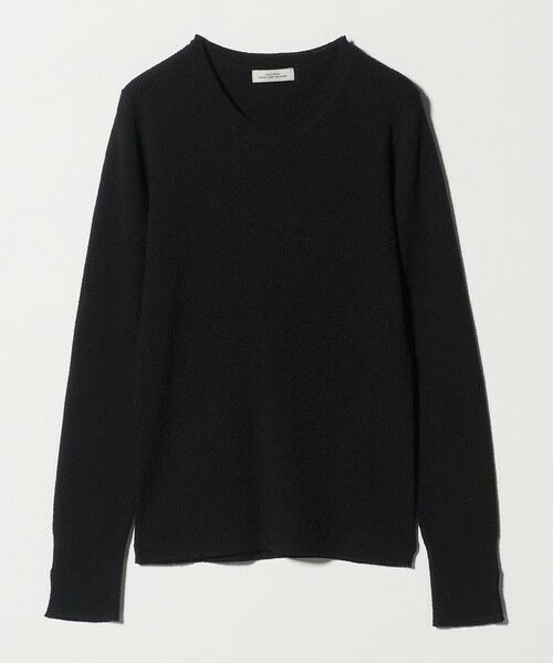green label relaxing / グリーンレーベル リラクシング ニット・セーター | リブ ニット クルーネック プルオーバー ウォッシャブル（BLACK）