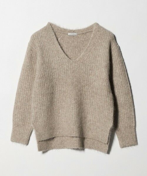green label relaxing / グリーンレーベル リラクシング ニット・セーター | アルパカブレンド アゼ Vネック プルオーバー ニット（BEIGE）